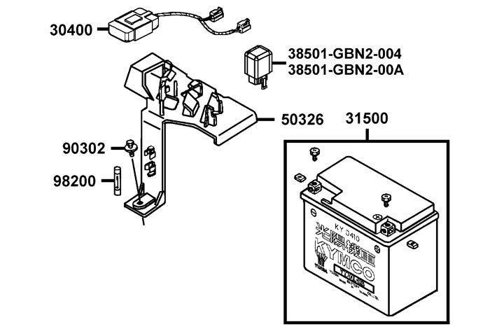 Batteri - CDI - Startrelä